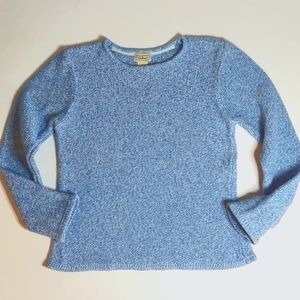 L.L. Bean Heathered Blue Crew Neck Sweater